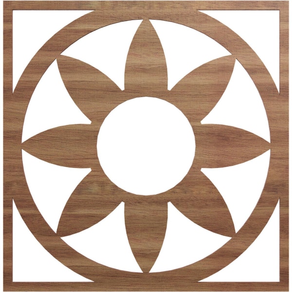 Ekena Millwork Blume Wood Fretwork Pierced Ceiling Medallion, Walnut, 22"OD x 7 5/8"ID x 1/4"T CMWP22X22X0250BLWA - main